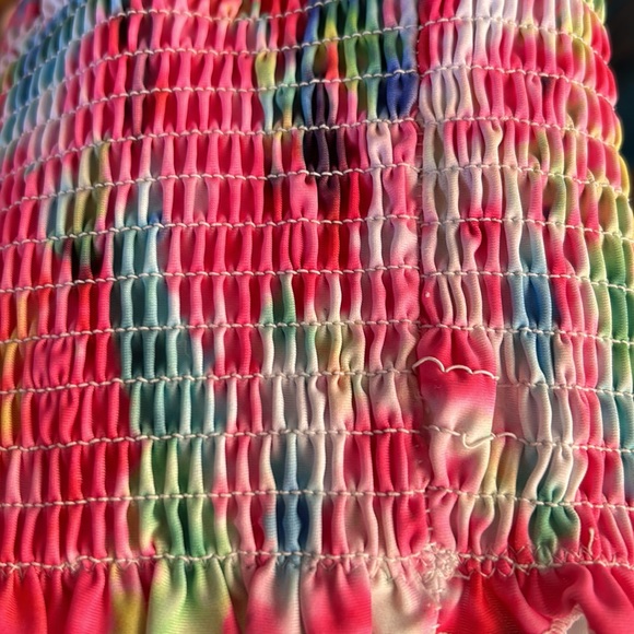 🌸Rainbow Smocked Bandeau Bikini Swim Top - Picture 8 of 8
